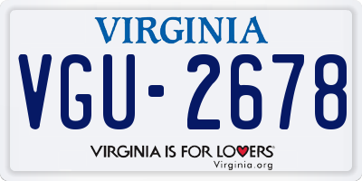 VA license plate VGU2678