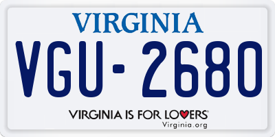 VA license plate VGU2680