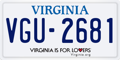 VA license plate VGU2681
