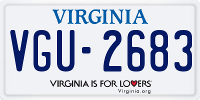 VA license plate VGU2683