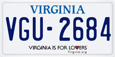 VA license plate VGU2684