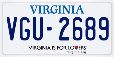 VA license plate VGU2689
