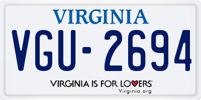 VA license plate VGU2694