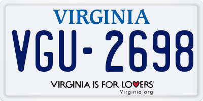 VA license plate VGU2698