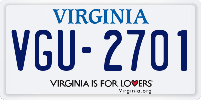 VA license plate VGU2701