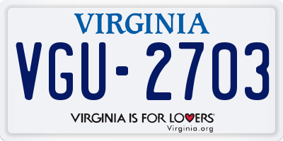 VA license plate VGU2703