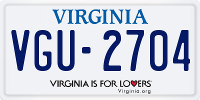 VA license plate VGU2704
