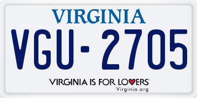 VA license plate VGU2705