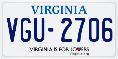 VA license plate VGU2706