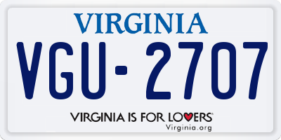 VA license plate VGU2707