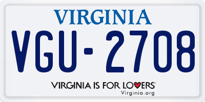 VA license plate VGU2708