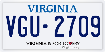 VA license plate VGU2709