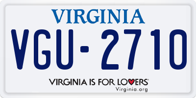 VA license plate VGU2710