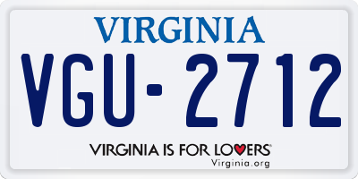 VA license plate VGU2712