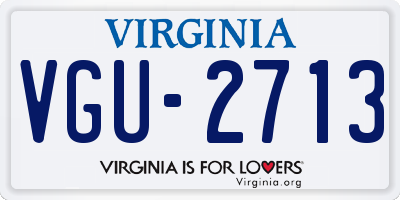 VA license plate VGU2713