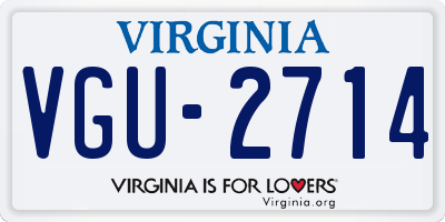 VA license plate VGU2714