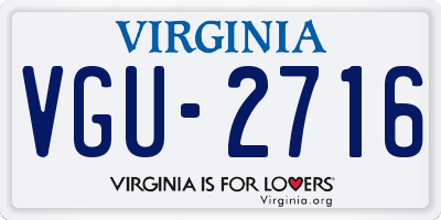 VA license plate VGU2716