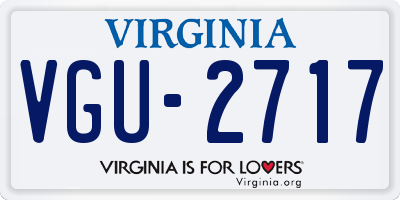 VA license plate VGU2717