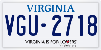 VA license plate VGU2718