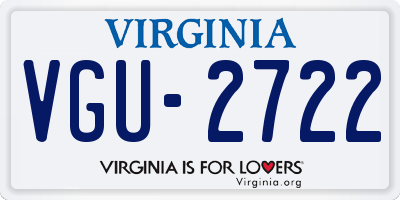 VA license plate VGU2722