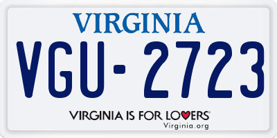 VA license plate VGU2723