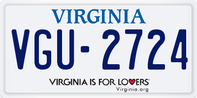 VA license plate VGU2724