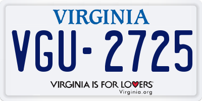 VA license plate VGU2725
