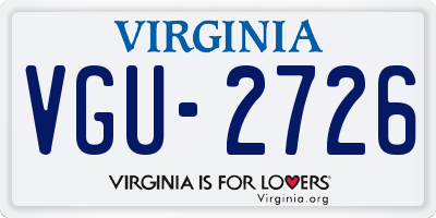 VA license plate VGU2726