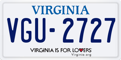 VA license plate VGU2727