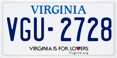 VA license plate VGU2728