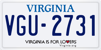 VA license plate VGU2731