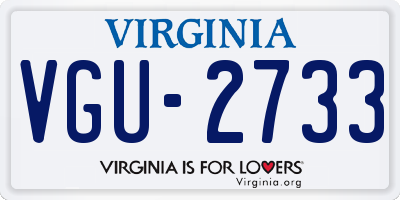 VA license plate VGU2733