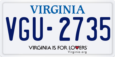 VA license plate VGU2735