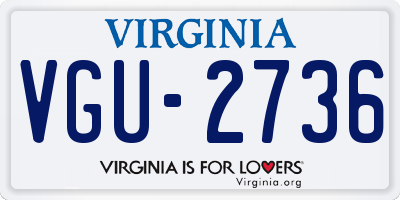 VA license plate VGU2736