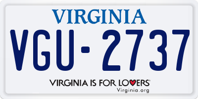 VA license plate VGU2737