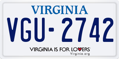 VA license plate VGU2742