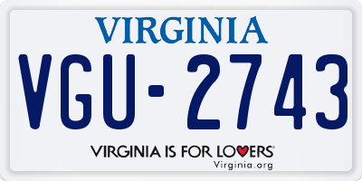 VA license plate VGU2743