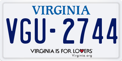 VA license plate VGU2744