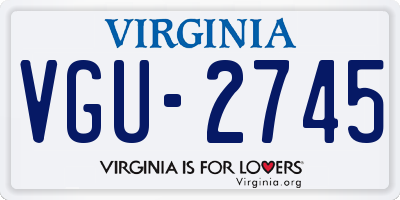 VA license plate VGU2745