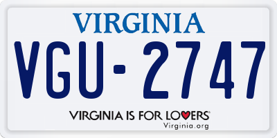 VA license plate VGU2747