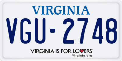 VA license plate VGU2748