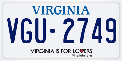 VA license plate VGU2749