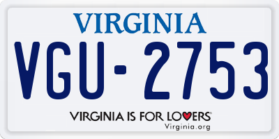VA license plate VGU2753
