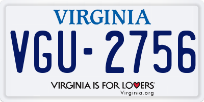 VA license plate VGU2756