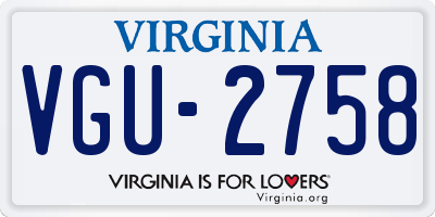 VA license plate VGU2758