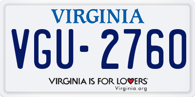 VA license plate VGU2760
