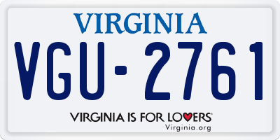 VA license plate VGU2761
