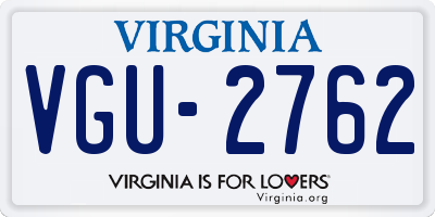 VA license plate VGU2762