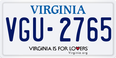 VA license plate VGU2765