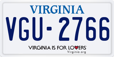 VA license plate VGU2766